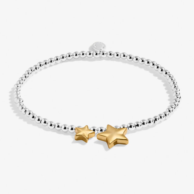 Joma Jewellery silver and gold star charm stretch bracelet congratulations