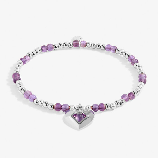 Joma Jewellery February amethyst birthstone silver-plated bracelet