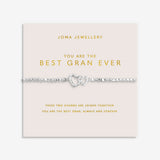 Joma Jewellery Forever Yours Best Gran Ever silver plated bracelet on blush sentiment card