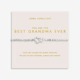 Joma Jewellery Forever Yours Best Grandma Ever silver plated bracelet on blush sentiment card