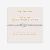 Joma Jewellery Forever Yours Best Nana Ever silver plated bracelet on blush sentiment card