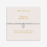 Joma Jewellery Forever Yours Treasured Auntie silver plated bracelet on blush sentiment card