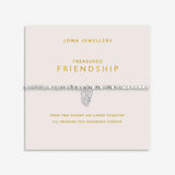 Joma Jewellery Forever Yours Treasured Friendship silver plated bracelet on blush sentiment card