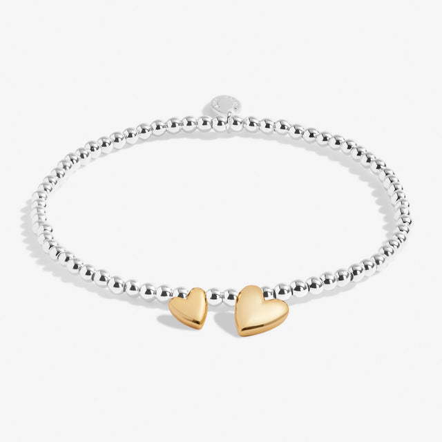 Silver and gold adult friendship bracelet full view