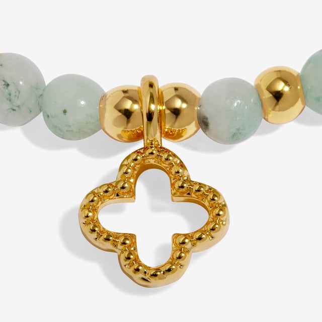 Joma Jewellery Luck bracelet charm close up gold plated detail