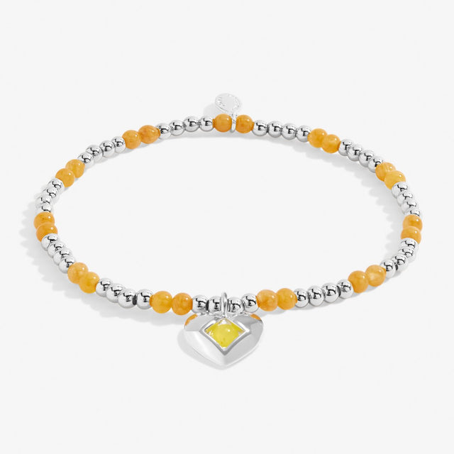 Joma Jewellery November yellow quartz birthstone silver-plated bracelet