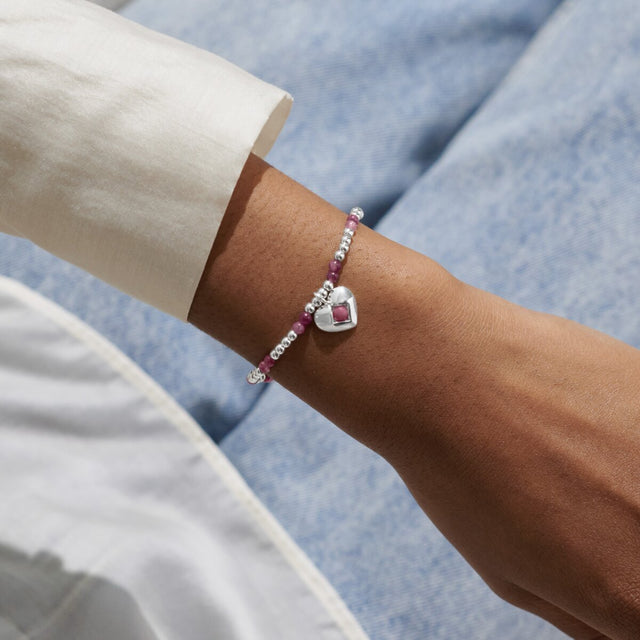 Joma Jewellery October tourmaline birthstone bracelet worn on wrist