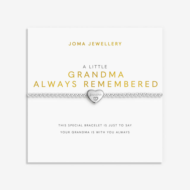 Joma Jewellery Remembrance A Little Grandma silver-plated bracelet presented on sentiment card