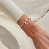Joma Jewellery Treasured Friendship silver bracelet worn on wrist