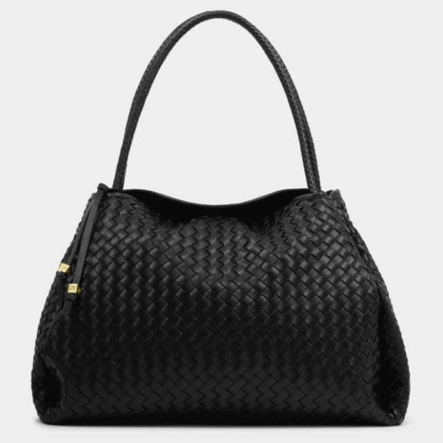Katie Loxton Nova Hand Woven Large Shoulder Bag in Black