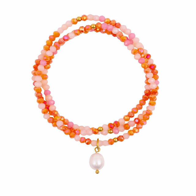 Blush Bloom crystal jewellery wrap bracelet as part of the Kiki Collection.