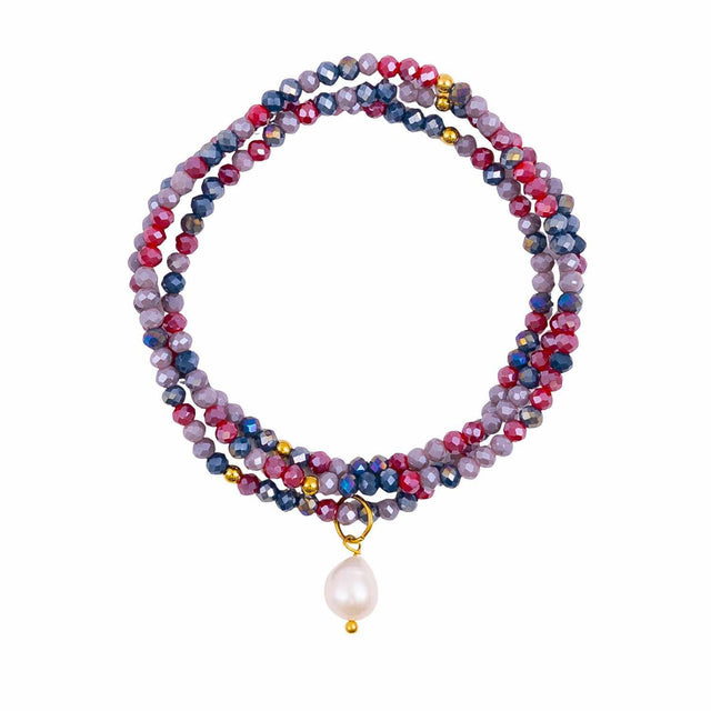 Purple Haze crystal jewellery wrap bracelet as part of the Kiki Collection.