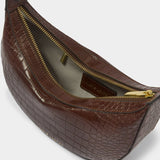 Katie Loxton Marni Croc Small Shoulder Bag - Chocolate