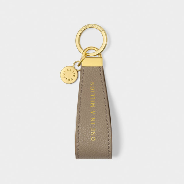 Katie Loxton Sentiment Loop Keyring - One in a Million Light Taupe