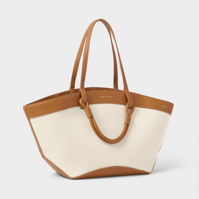 Katie Loxton Siena Canvas Tote Bag - Cognac