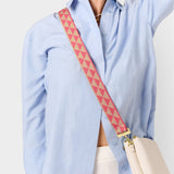 Katie Loxton Canvas Strap - Coral Geometric Triangl