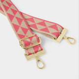 Katie Loxton Canvas Strap - Coral Geometric Triangl