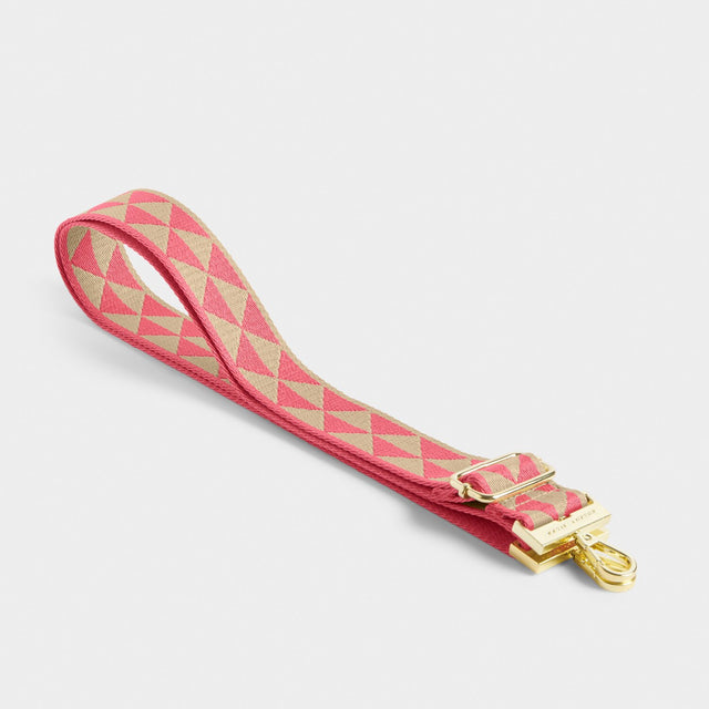 Katie Loxton Canvas Strap - Coral Geometric Triangl
