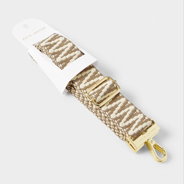 Katie Loxton Canvas Strap - Blue Sand Zig Zag