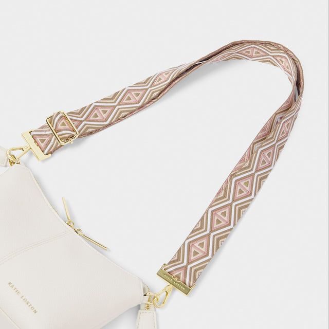 Katie Loxton Canvas Strap - Peony Blush Geometric