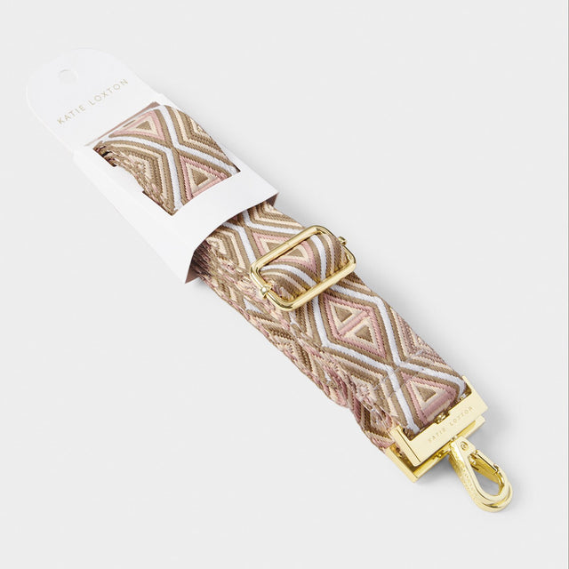 Katie Loxton Canvas Strap - Peony Blush Geometric