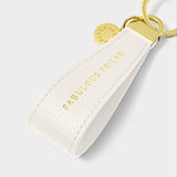 Katie Loxton Sentiment Loop Keyring - Fabulous Friend (Off White)