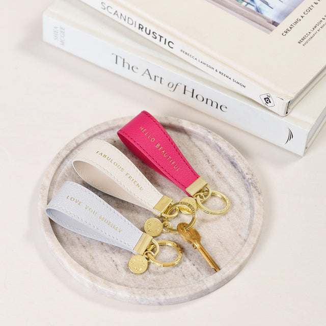 Katie Loxton Sentiment Loop Keyring - Fabulous Friend (Off White)