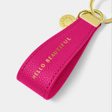 Katie Loxton Sentiment Loop Keyring - Hello Beautiful (Cerise)