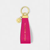 Katie Loxton Sentiment Loop Keyring - Hello Beautiful (Cerise)