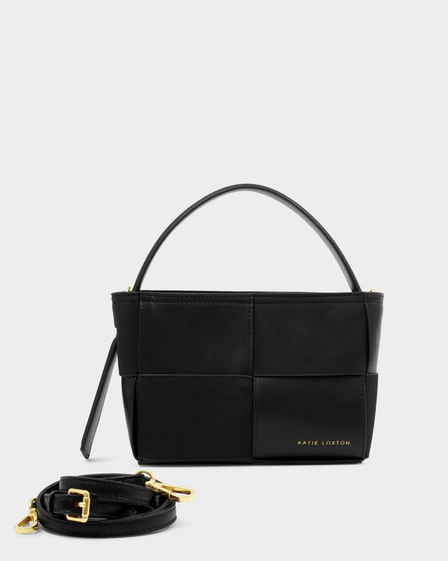 Katie Loxton Taya Hand Woven Suedette Top Handle Bag - Black