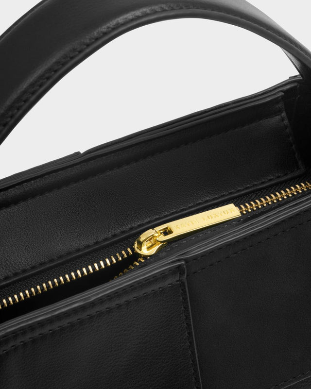 Katie Loxton Taya Hand Woven Suedette Top Handle Bag - Black