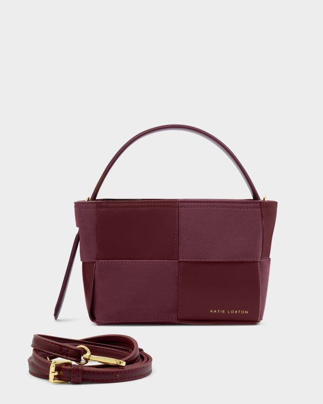 Katie Loxton Taya Hand Woven Suedette Top Handle Bag - Cherry