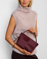 Katie Loxton Taya Hand Woven Suedette Top Handle Bag - Cherry
