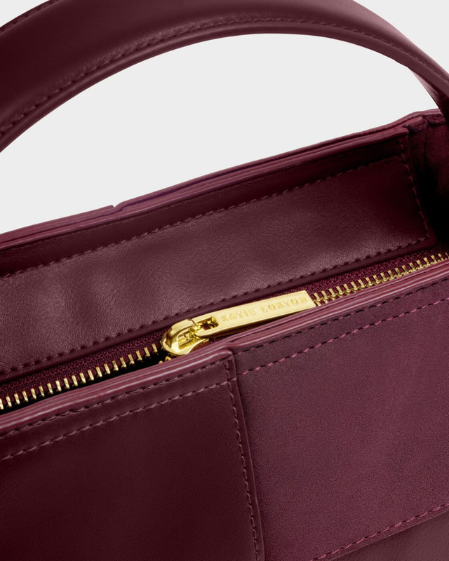 Katie Loxton Taya Hand Woven Suedette Top Handle Bag - Cherry