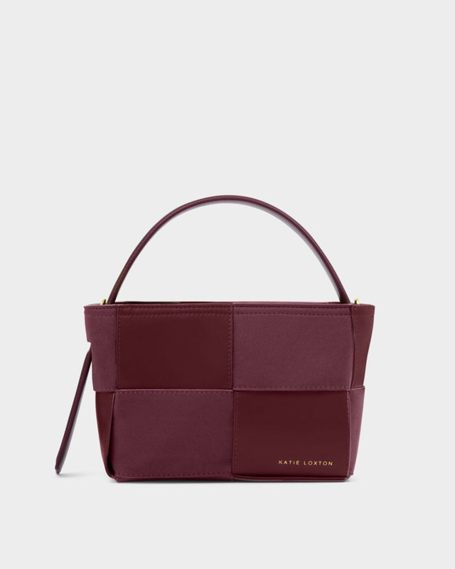 Katie Loxton Taya Hand Woven Suedette Top Handle Bag - Cherry