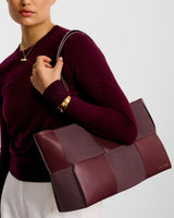 Katie Loxton Taya Hand Woven Suedette Tote Bag - Cherry