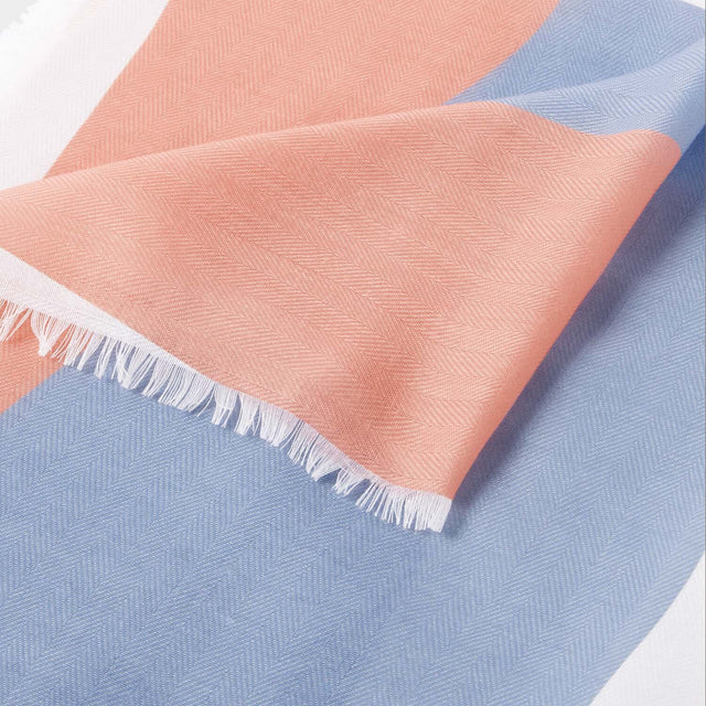Katie Loxton Printed Scarf - Flowing Vine (Blue/Peony Blush/White)