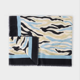 Katie Loxton Printed Scarf - Abstract Zebra (Ecru/Blue/Black)