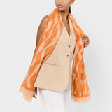 Katie Loxton Printed Scarf - Ripple Wave (Orange/Pink)