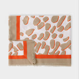 Katie Loxton Printed Scarf - Dalmatian (Ecru/Orange/Light Taupe)