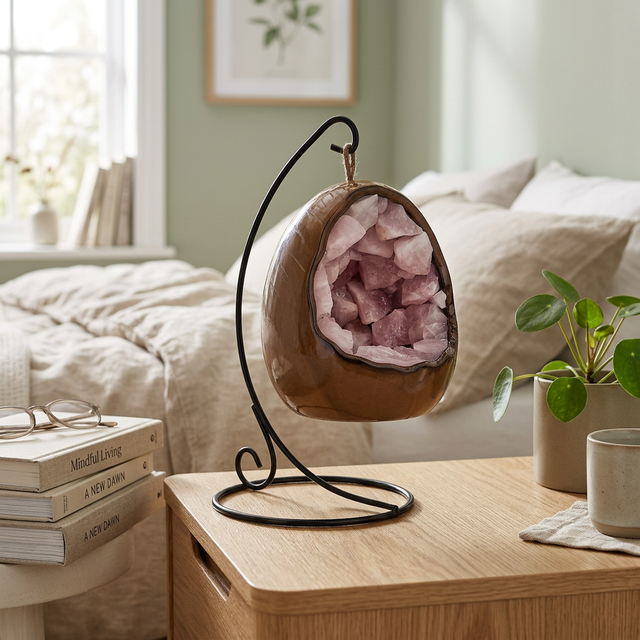 Dinosaur egg lamp rose quartz USB bedside table lamp with ambient lighting 