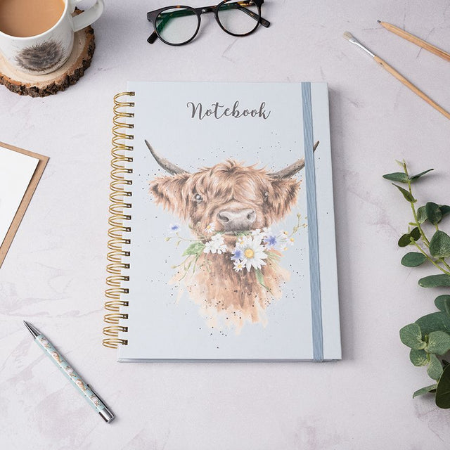 Wrendale Designs A4 Cow Notebook Daisy Coo (Blue)