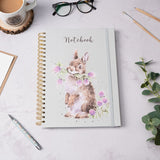 Wrendale Designs A4 Rabbit Notebook Head Clover Heels (Green)