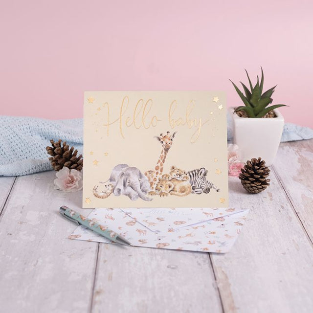 Wrendale Designs Little Savannah - Hello Baby Card