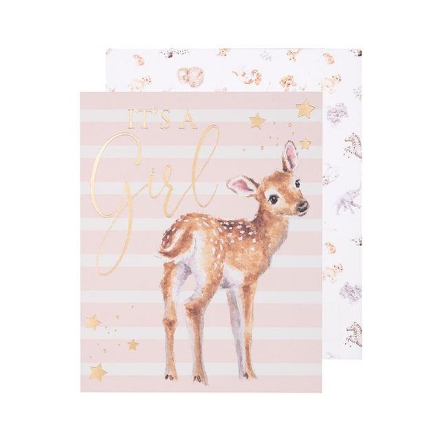 Wrendale Designs Loved Deerly - It's a Girl Card