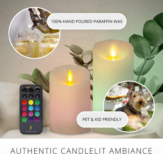 Luminara Indoor 3.0" x 4.0"  Color Changing Pillar
