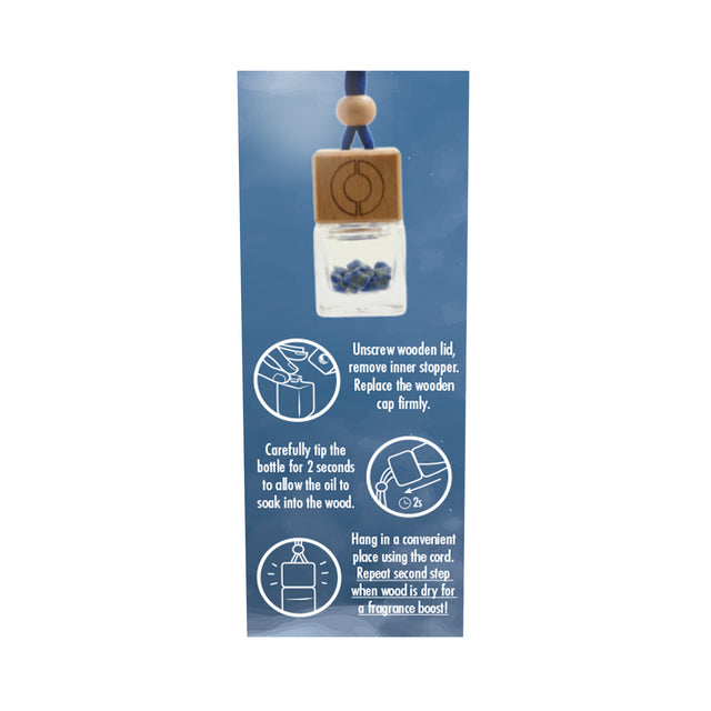 Luxury car diffuser with bergamot scent and blue crystal accents