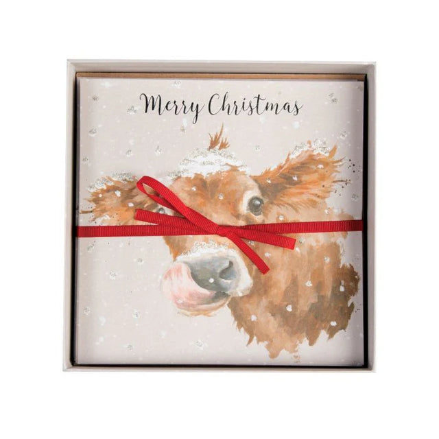 Wrendale Designs First Taste Of Snow (Cow) Luxury Boxed Cards