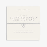 special silver bracelet gift for mum on mothers day with a text and a charm