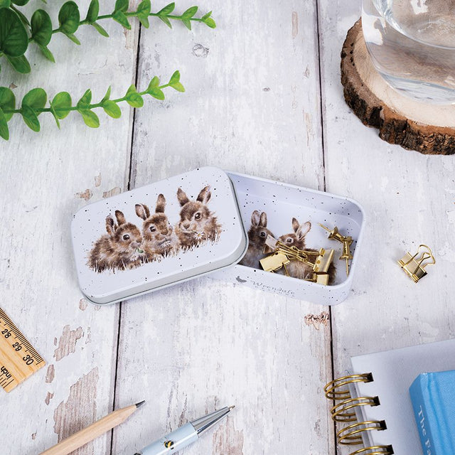 Wrendale Designs Rabbit Mini Tin - Daisy Chain